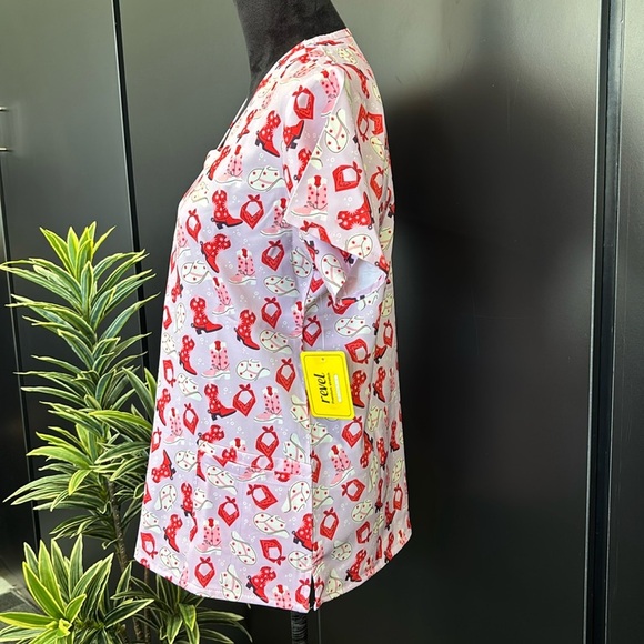 Revel Scrub Bobby Bandana Bandit V-neck,premium stretch,front patch pockets - Picture 2 of 11